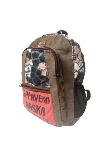 Kaliteli Renkli Vintage Salaş Disayn Günlük Sırt Gezi Okul Seyahat Çantası 28 Cm X 37 Cm Kahverengi