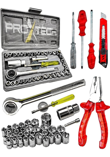 PROXTECH 45 Parça Çok Fonksiyonlu Krom Çelik 40 Parça