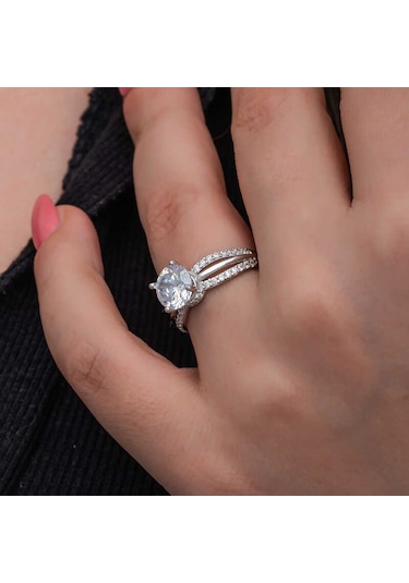 Stillove Gümüş Tek Taş Kadın Yüzük T8590 Gümüş