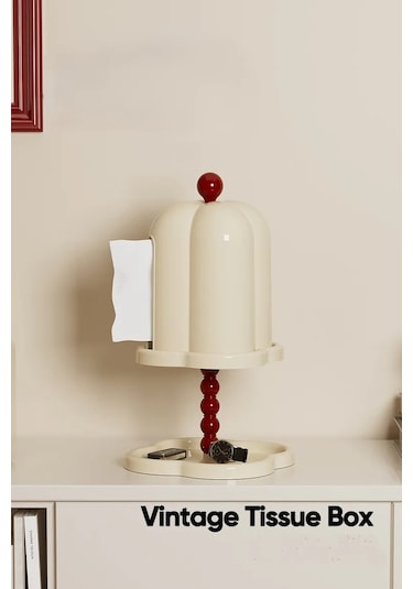 Beige Antik Tarzdaki Fransız Retro Doku Kutusu Gelişmiş Kutu Beyaz