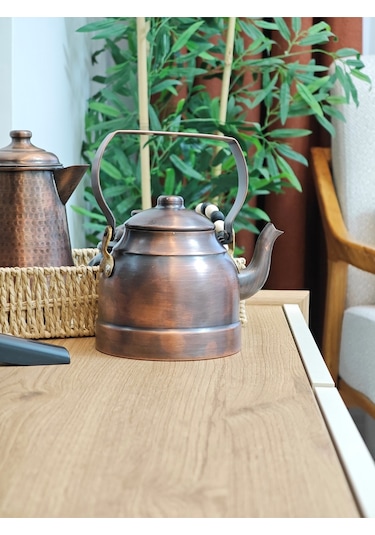 Moda Bakır Çay Durağı Bakır Demlik Oksit Renk Oksit