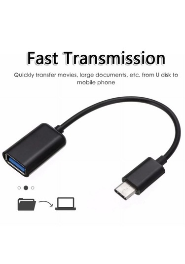 Qasul Type C Usb 3.0 Otg Adaptör - Çevirici Dönüştürücü Siyah