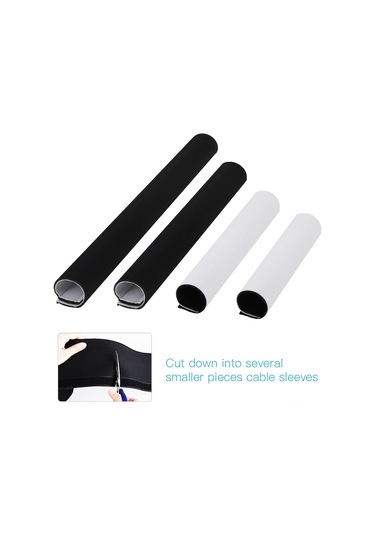 Geeksen Neopren Kablo Saklama Kılıfı - Tv, Bilgisayar Ve Buzdolabı İçin 203cm Dıy Kablolama Düzenleyici Siyah