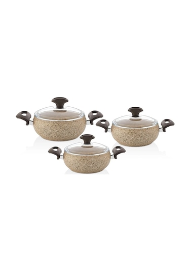 Falez Creamy 6 Parça Güveç Midi Set Krem