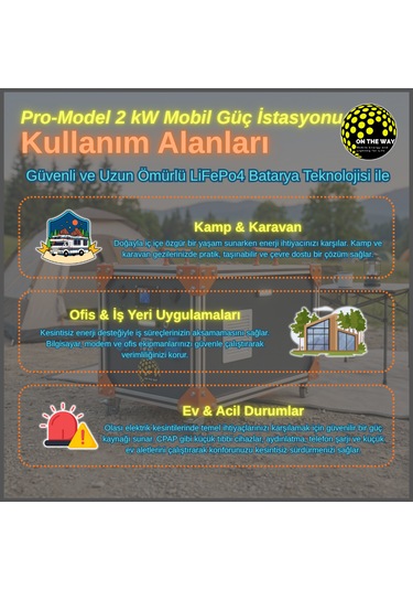 Otw Pro-model 2000w Mobil Güç İstasyonu Lifepo4 Bataryalı Şebeke Şarjlı