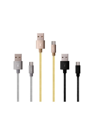 Linktech K551 Micro Usb Örgü Metal Başlı 1Mt Şarj Ve Data Kablosu (359712231)