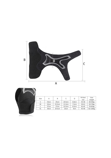 Xindoker Spor Aktivite İçin Baskı Ankle Bilek Koruyucu - Spor Topu, Dağcılık, Enkaz Koruması - İnce Tip - Siyah Xl Sağ 45-48 Numara, 82.5-100 Kg