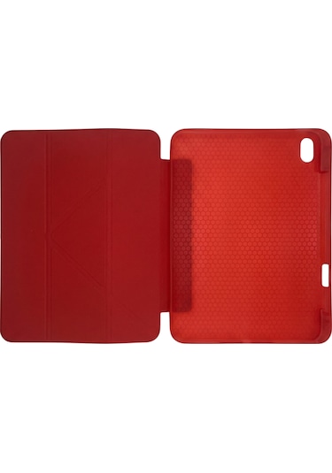 Ps Apple Uyumlu iPad A16 / 10.9 10. Nesil Tri Folding Standlı Kılıf - Kırmızı Kapaklı Kılıf