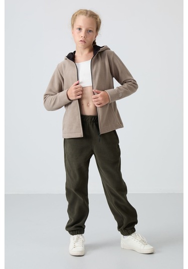 Standart Fit Kapüşonlu 2li Paket Siyah-koyu Bej Kız Çocuk Sweatshirt - 75152 Siyah - Antrasit