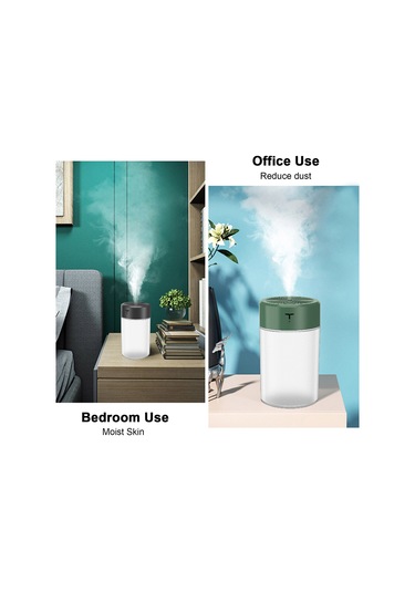 Skycity Usb Nefes Nemlendirici 360ml Büyük Kapasite, Sürekli/aralıklı Sprey Modu, Renkli Gece Lambası, 8 Saat Kullanim, Ev/ofis/araç İçin Beyaz