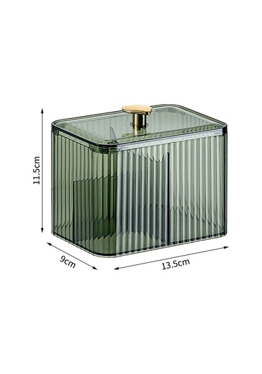 Şeffaf Yeşil Pamuklu Çubuk Kutusu, Kozmetik Pamuk Saklama Kutusu, Toz Geçirmez Ve Şeffaf A