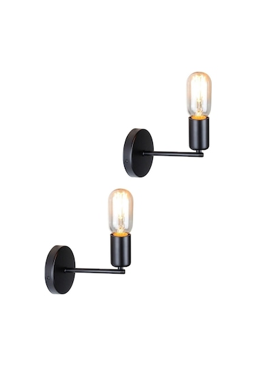 2 Adet Pasifik Modern Retro Rustik Siyah Aplik Ampülsüz Olarak Gönderilmektedir. Siyah