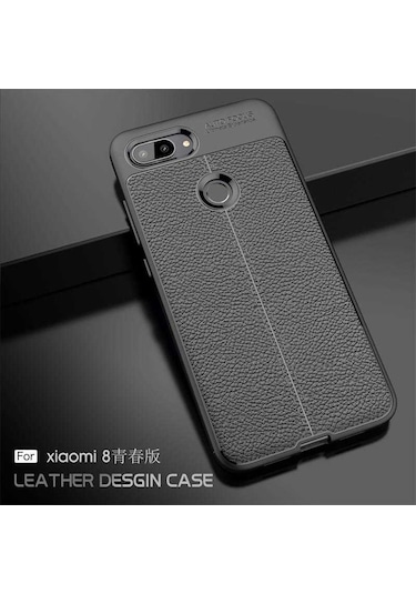 Xiaomi Mi 8 Lite Kılıf Deri Tarzı Niss Silikon Case
