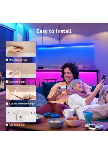 Led Şerit Işık Yatak Odası Led Tv Arkaplan Işığı Bluetooth Uzaktan Neon Işık Rg Şeridi Noel Dekorasyonu Led Aydınlatmalar 56670428