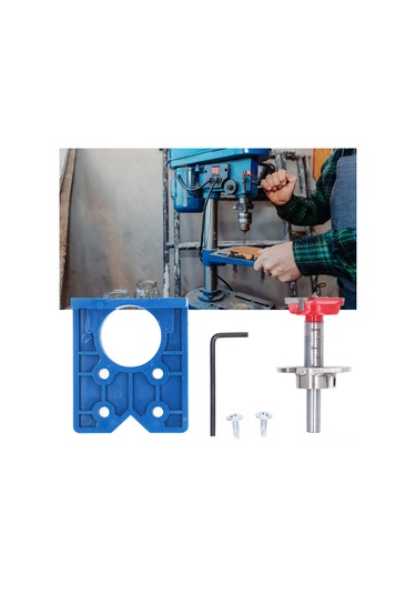 Tenfowee 35mm Pervaz Delme Rehberi Seti - Ahşap, Kapı, Pencere Ve Mobilya İçin Hassas Delme Aracı Sementli Karbür + Abs Malzeme