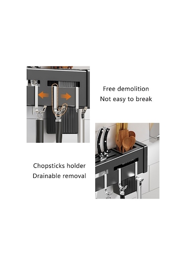 Sones Mutfak Duvara Monte Raf Delme Çubukları Tutucu, Renk: Fırçalanmış 40cm