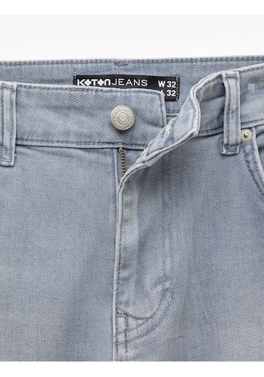 Koton Normal Bel Cepli Slim Fit Jean Pantolon - Brad Jean Gri 6wam40024ıd Gri