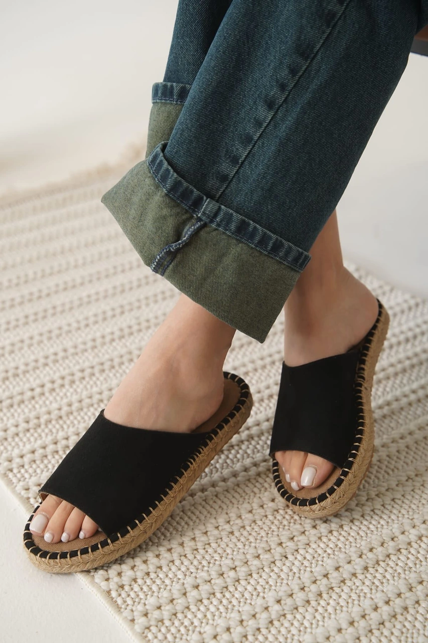 Kocadal Kocadal Grey Süet Siyah Kadın Terlik Muhtelif