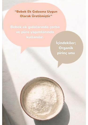 Beyorganik Organik Bebek Pirinç Unu 500 G