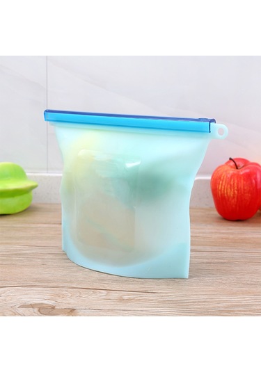 Symbee 4000ml Yeniden Kullanılabilir Silikon Muhafaza Çantası - Hava Ve Sızıntı Geçirmez, Meyve, Sebze, Atıştırmalık Saklamak İçin, Mavi, A4000 Mavi