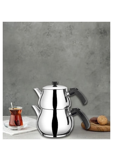 Yunusoğlu Home Antonio Mini Boy Siyah Çaydanlık Takımı