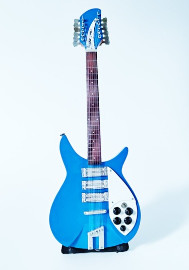 El Yapımı 1/4 Ölçek Minyatür Elektro Gitar Rickenbacker 330 12s