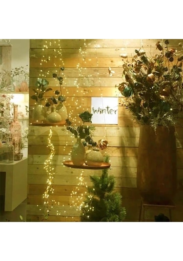 Mavi Parti Pil Aydınlatma Düğün Lambası Dıy Led Güneş Işıkları Yanıp Sönen Dize Işık Romantik 5m 50led Mavi