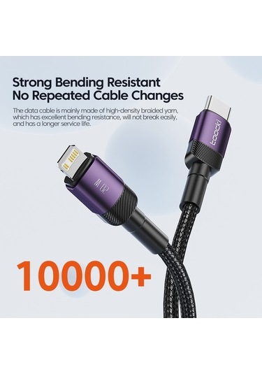 Prestigegoods Toocki Pd 20w Usb C Kablosu İphone 14 13 12 11 Pro Max 8 7 Plus Uyumlu Hızlı Şarj Telefon Şarj Ve Veri Kablosu