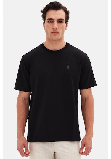 Twn Slim Fit Siyah Baskılı T-shirt 4ec14ort12025 Siyah