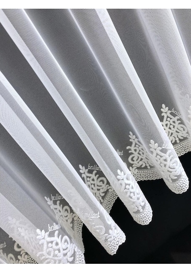 Tül Perde Arne Desen Grek Etek Işleme Brillant Tüm Ölçülerinde D Ekru