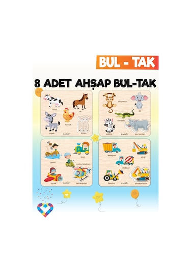 Eğitici 8 Adet Mega Set Bul-tak Oyuncak