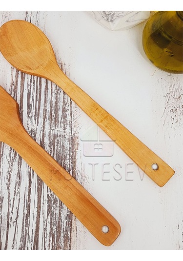 Ahşap Tahta Mutfak Kaşık Seti 2 Parça Kayın Şimşir Ağacı 2-3