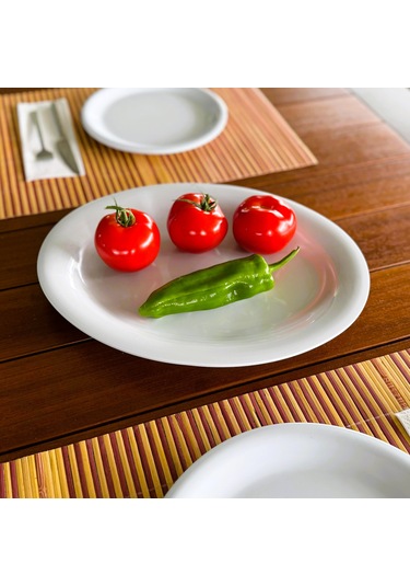 Alezy 629 Göreme Melamin Termostar Arya Kayık Tabak 33,5 Cm Beyaz