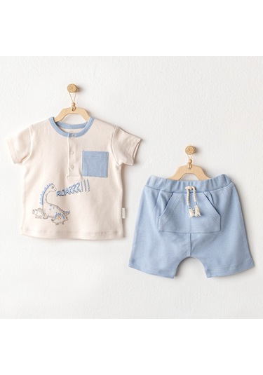 Andywawa Erkek Bebek Dinazor 2'li Takım Mavi Ac25915 Çok Renkli