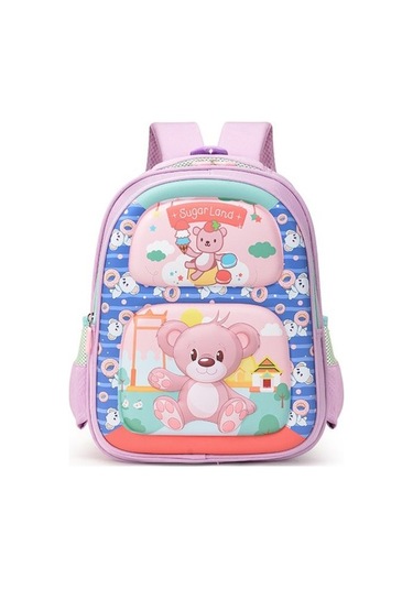 Goldenqian Sevimli Karikatür Büyük Kapasiteli Aşınmaya Dayanıklı Okul Çantası 2pccwp Açık Pembe