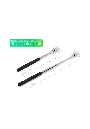 Sırt Kaşıyıcı Uzayabilen El Şeklinde Metal Sırt Kaşıma Aleti 1 Adet- Kaşıyıcı Masaj Aleti Siyah