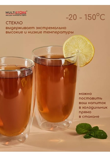 Multıstore 400 Ml Cam Bardaklar, 2'li Set 185447665 Beyaz