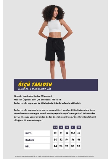 2'li Kadın Rahat Kesim Beli Lastikli Mevsimlik Yumuşak Kumaş Cepli Siyah-gri Uzun Bermuda Şort Siyah - Gri