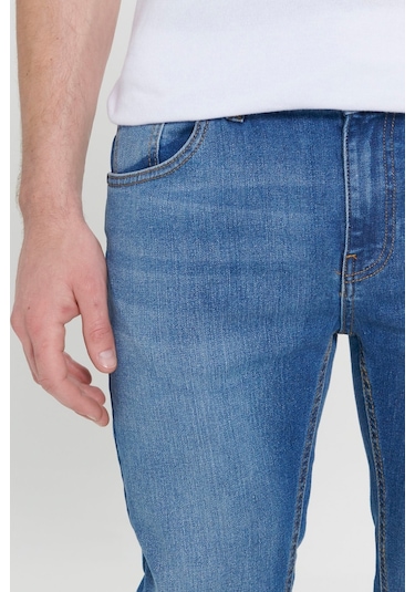 AC&Co / Altınyıldız Classics Ekstra Slim Fit Dar Kesim Pamuklu Riss Erkek Jean Kot Pantolon Lacivert