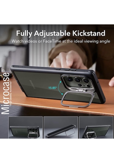 Samsung Galaxy Uyumlu S24 Caıro Koruma Standlı Kılıf Al4971 Gri