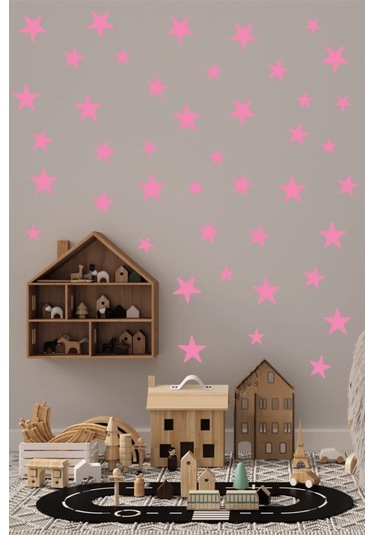 Yıldız Duvar Sticker 3-4-5Cm 100 Adet Pembe