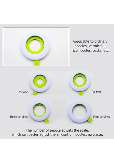 Konesam Pasta Miktar Ölçer, 1-4 Kişilik Ayarlanabilir Makarna Miktarı Ölçme Aracı, Pratik Mutfak Gereci Yeşil