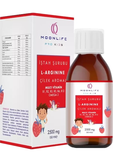 Moon Life L-Arginine Multivitamin Omega 3 İştah Şurubu Çilek Arom