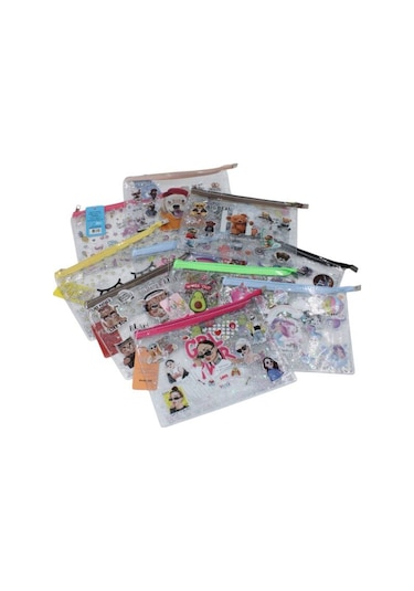 Vuki A4 Sulu Fermuarlı Şeffaf Dosya Vk-0073-09 Köpek