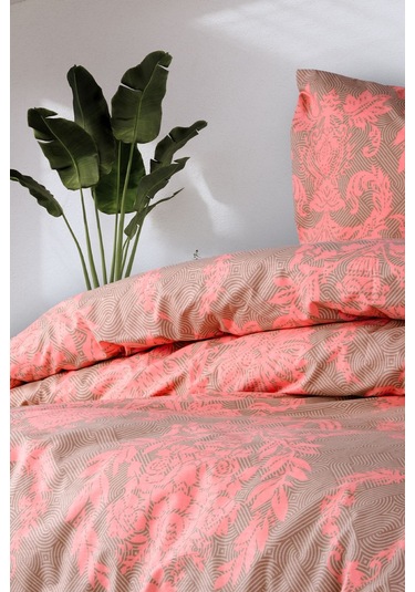 Aytunç Firuze %100 Pamuklu Tek Kişilik Nevresim Takımı 160x22... Pudra