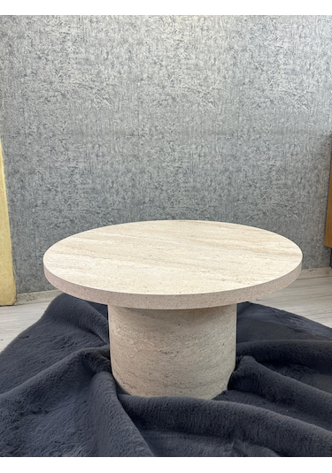 Traverten Görünümlü Mdf Orta Sehpa