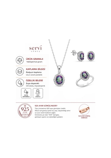Servi 925 Ayar Gümüş Oval Anturaj Set-31 89030834