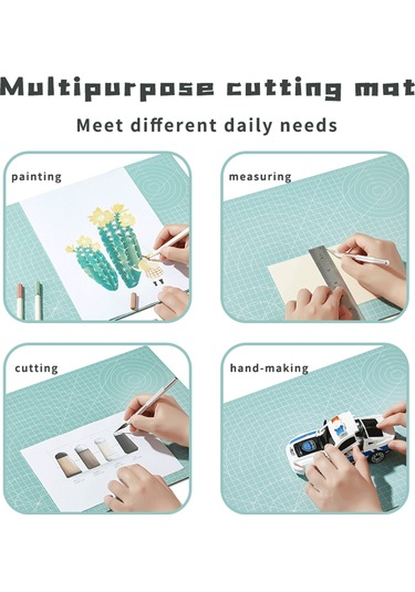 Aubyhe 2101 A3 Boyutlu Pvc Kesim Matı - Çift Taraflı, Dayanıklı, Temizlenebilir - Gri Yeşil Seçeneği Var