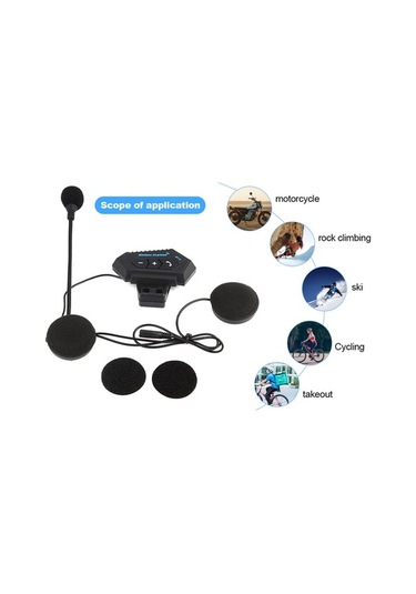 Ganzhoushop Motosiklet Kulaklık Kask İçin Bluetooth Kulaklık Çiftli Bt12-500ma Kablosuz Bağlantı