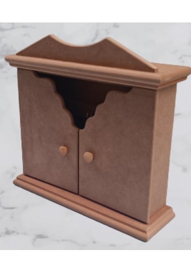 Hobi Dekoratif Anahtarlık Kutusu Yarım Kapak Model Ahşap Mdf Ham El Yapımı